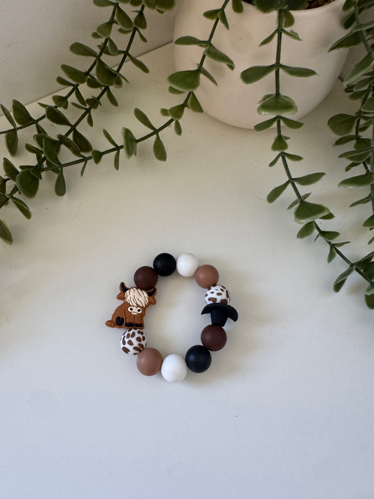 Highland cow teething ring