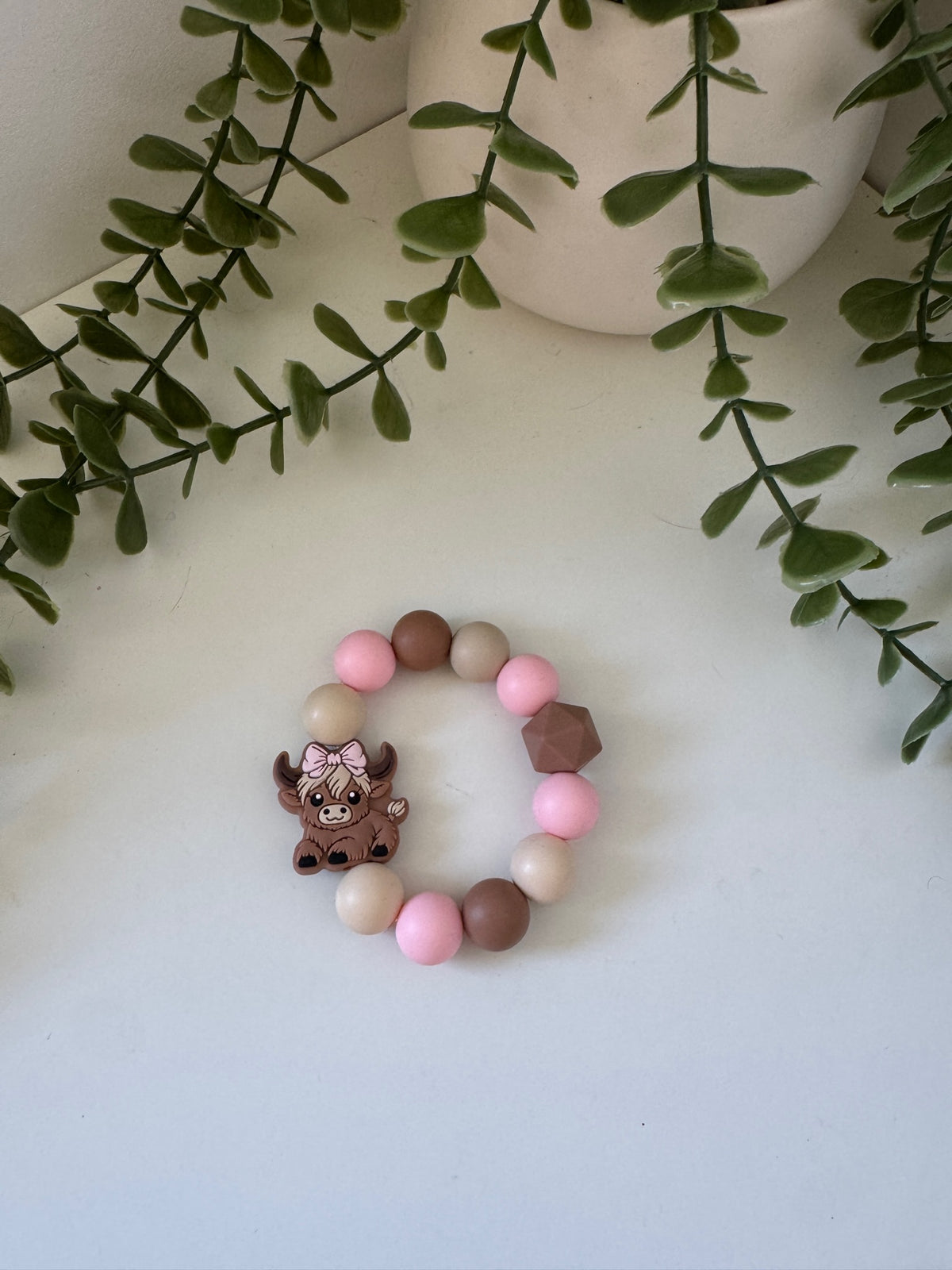 Highland cow teething ring