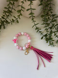 Pink cow head wristlet