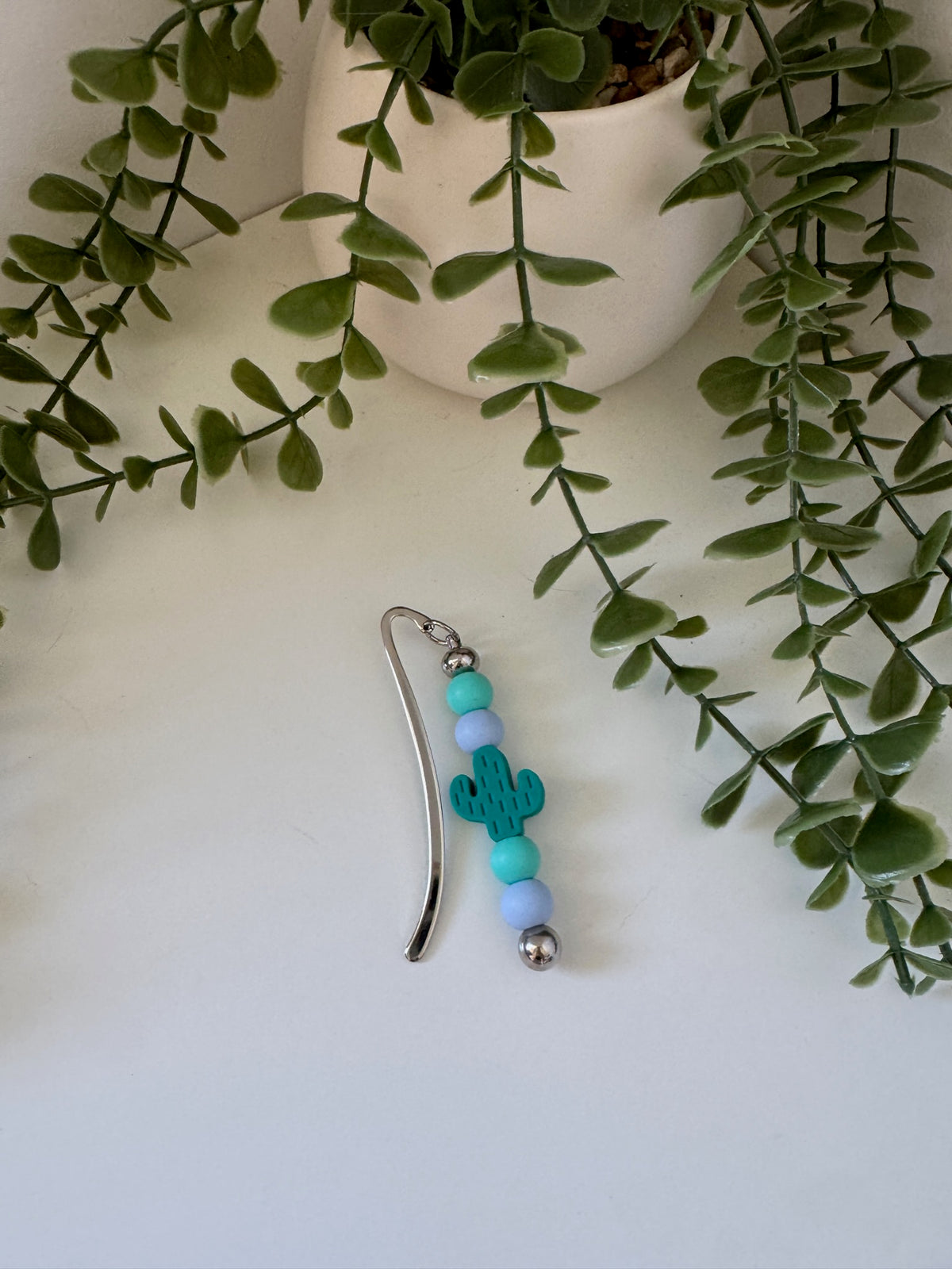 Cactus silicone beaded bookmark