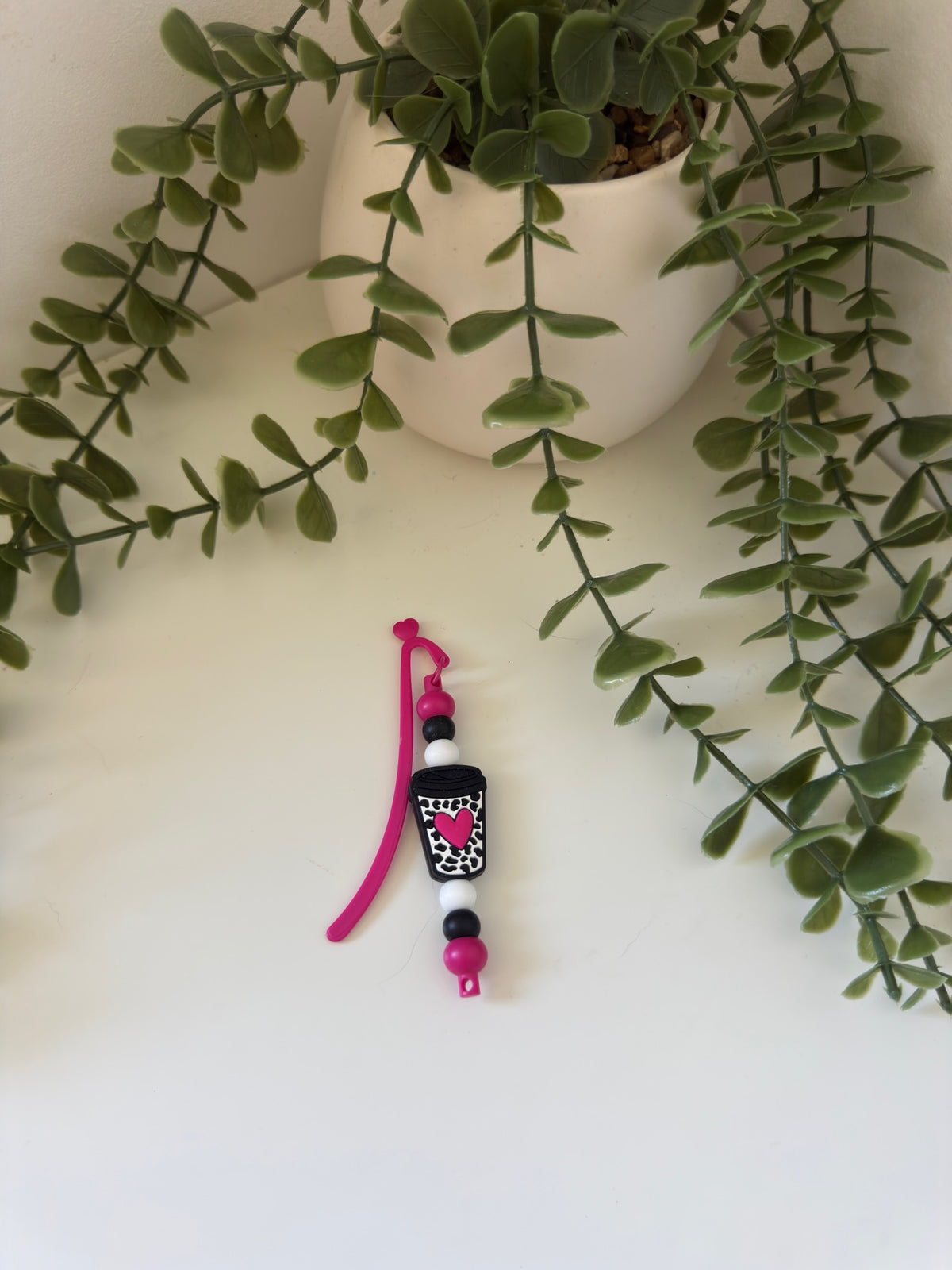 Coffee silicone beaded bookmark