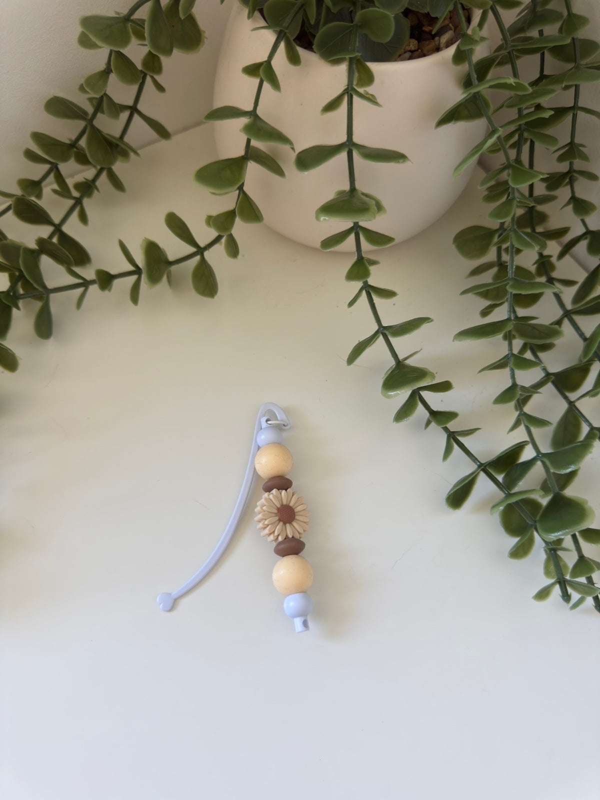 Flower silicone beaded bookmark