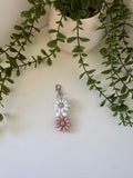 Pink double flower keychain