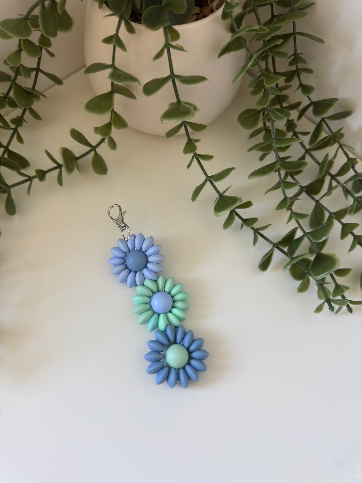 Blue triple keychain