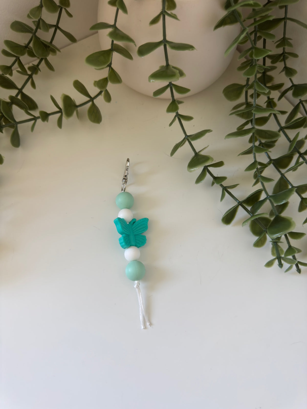 Blue butterfly string keychain