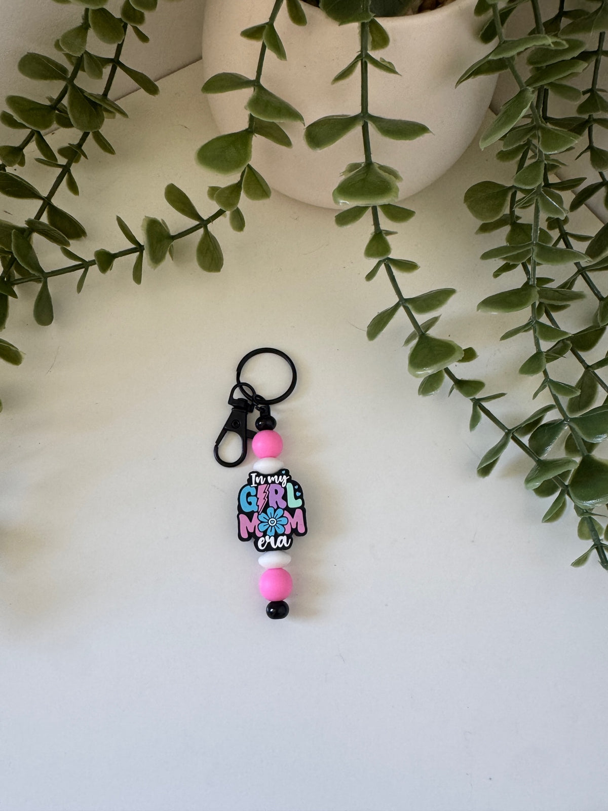 Girl mum metal keychain