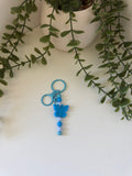 Blue butterfly metal keychain