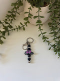 Pink truck metal keychain
