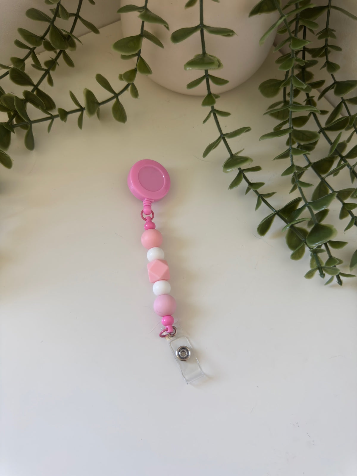 Pink badge reel