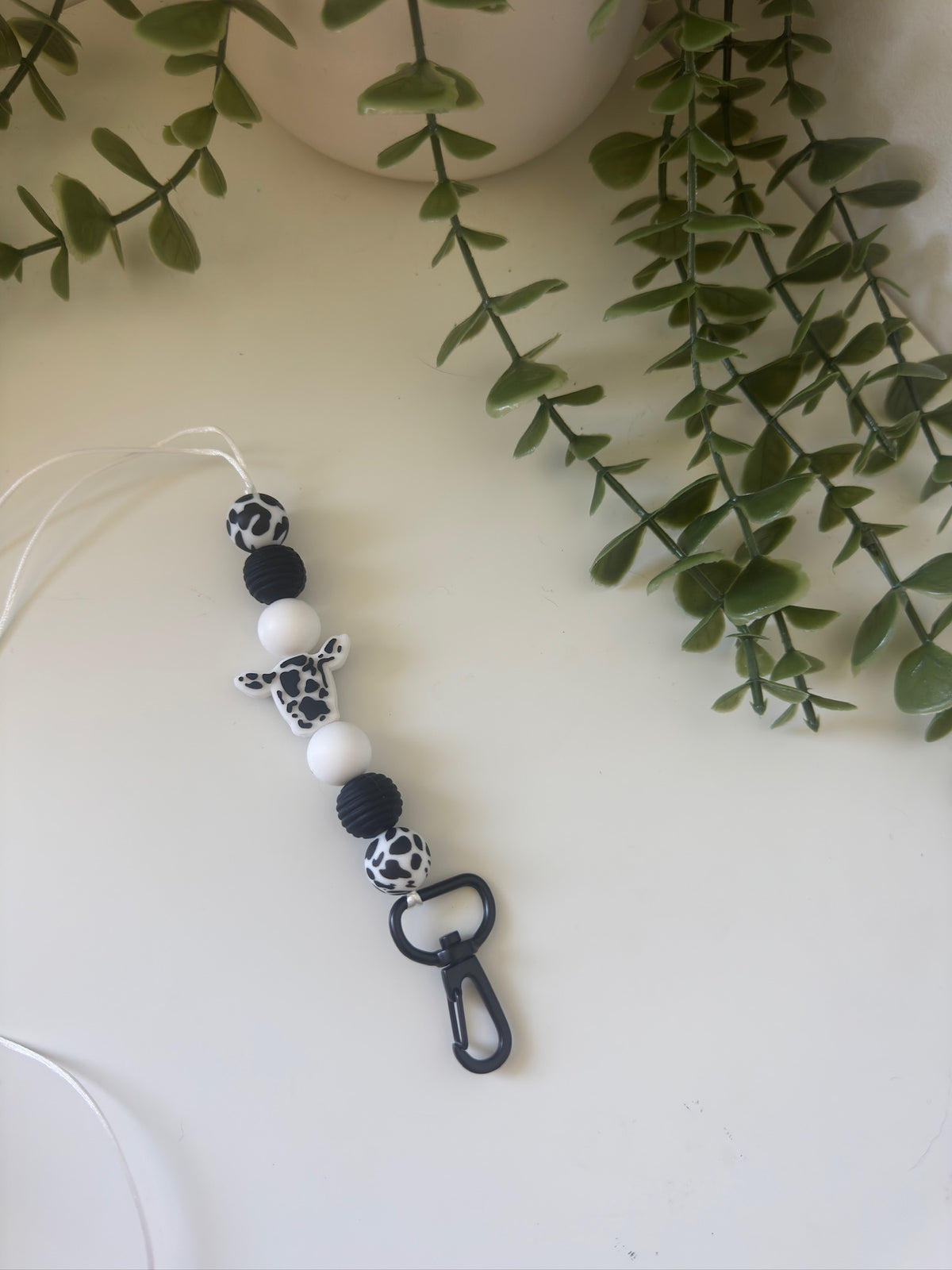 Black cow head lanyard