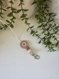 Beige flower lanyard