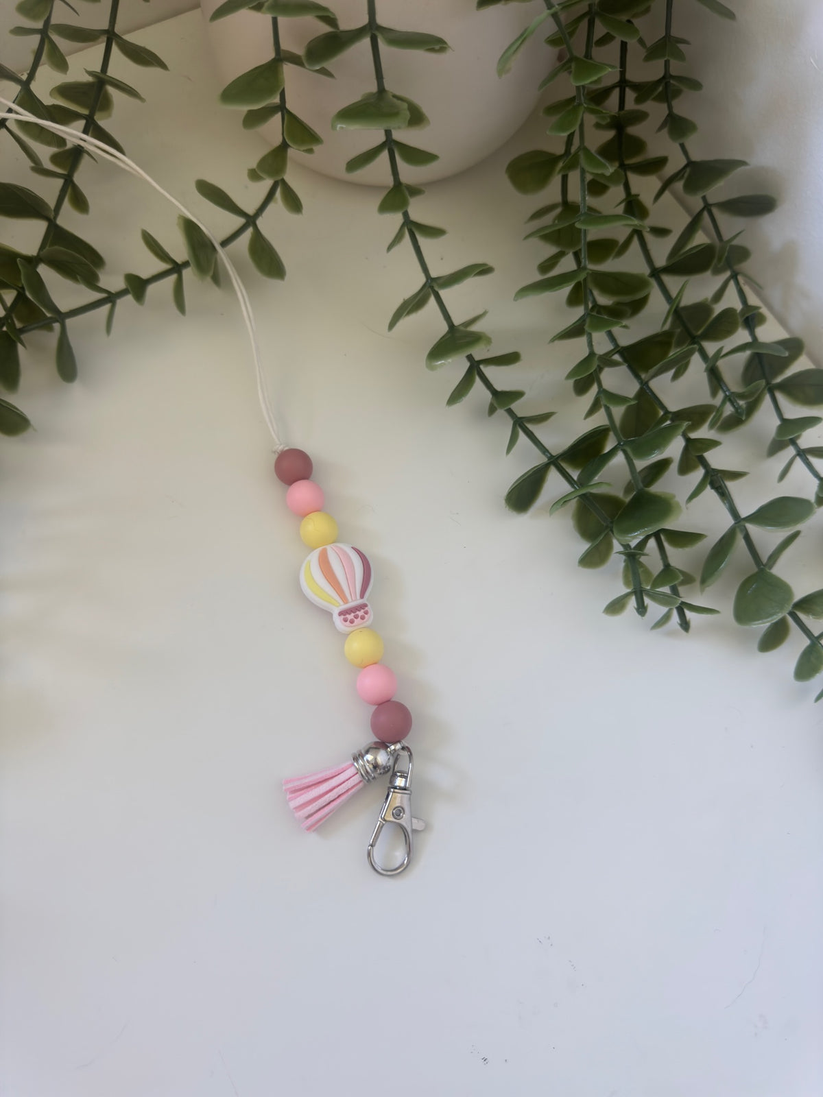 Pink hot air balloon lanyard