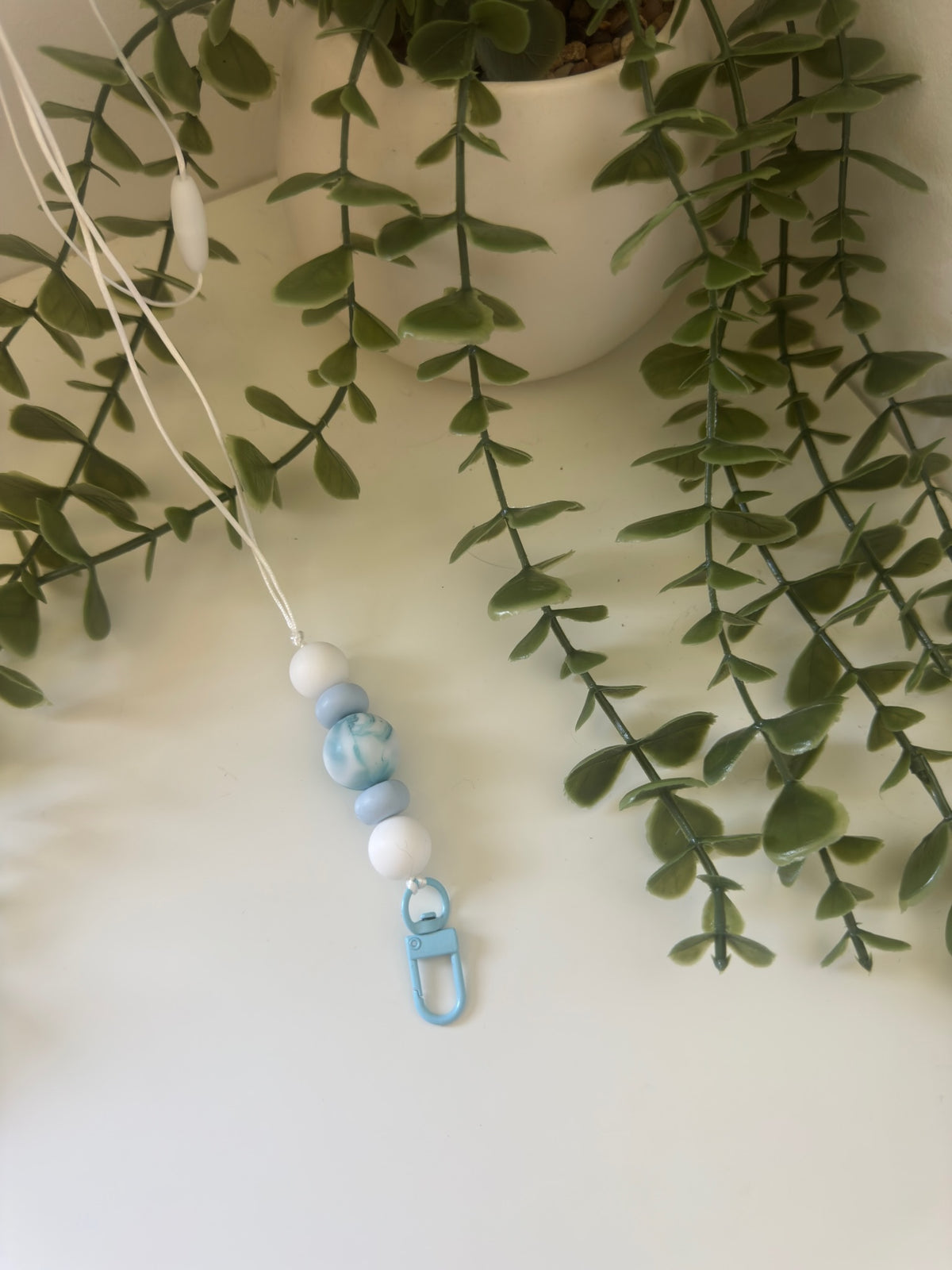 Blue marble lanyard