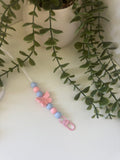 Pink butterfly lanyard