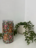 Gingerbread man acrylic beer can snow globe