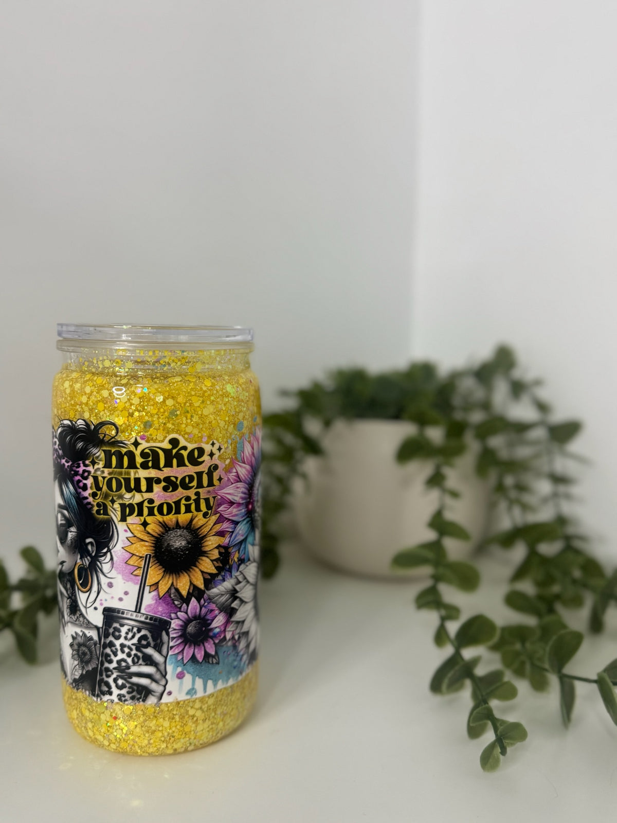 Make yourself priority acrylic beer can snow globe